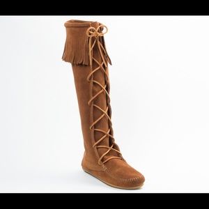 Minnetonka Lace Up Knee High Boots